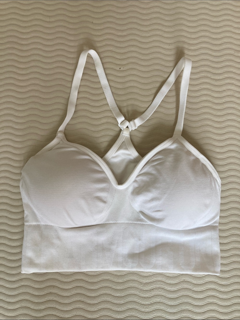 Under Armour White Padded Racerback Sports Bralette